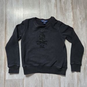 Polo Ralph Lauren Skull Crossbones Sequin Sweater Long Sleeve Crewneck Kids Sz L
